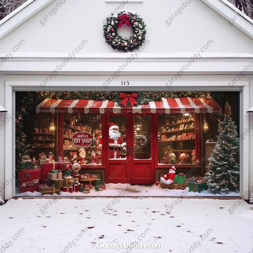 Santa's Toy Shop Garage Door Cover
