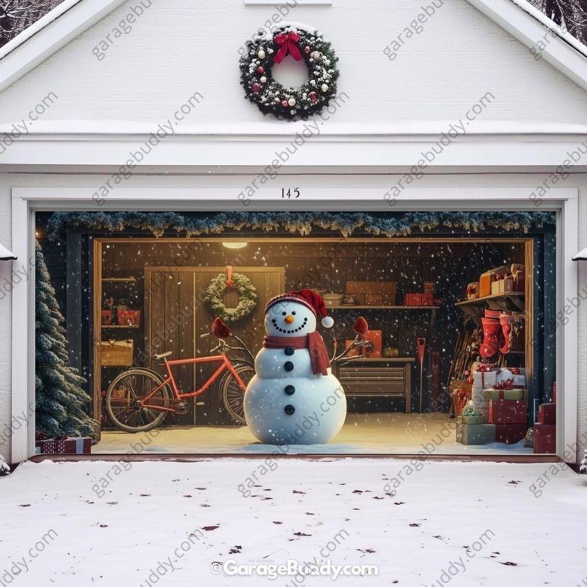 Snowman Garage Door Cover