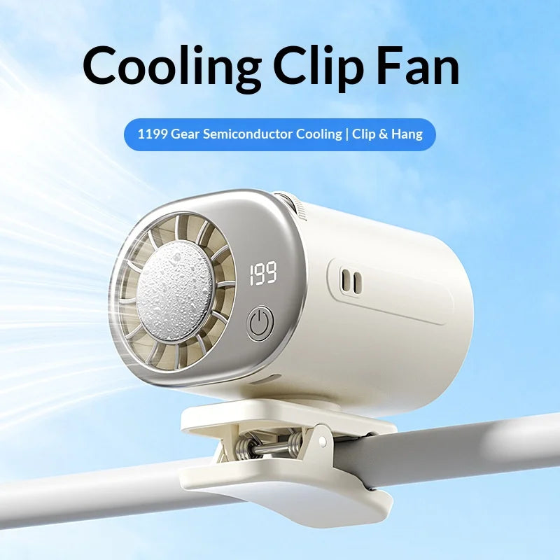 Multifunctional Clip on Cooling Fan USB Rechargeable Quiet Portable Fan for Outdoor Desktop Umbrella