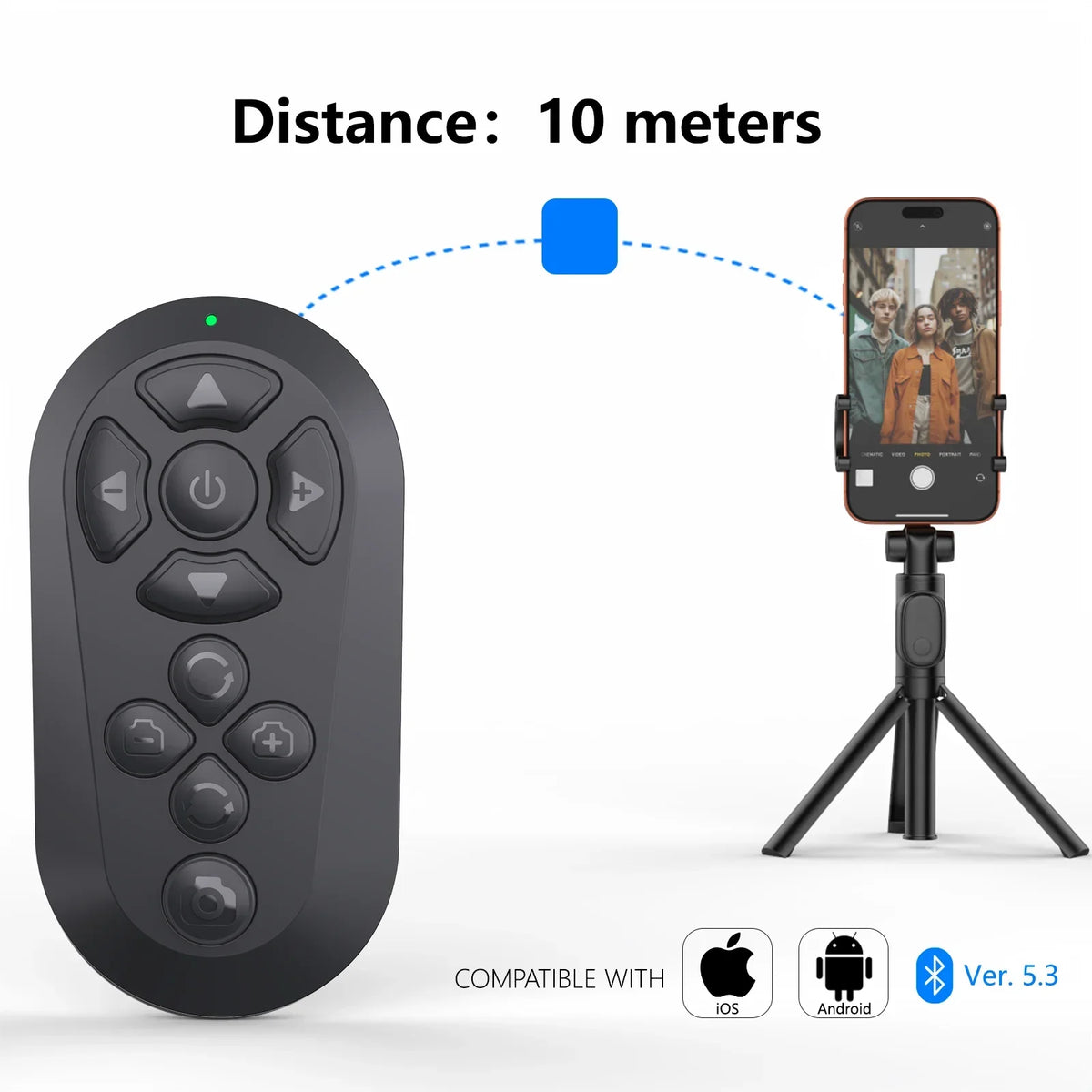 Bluetooth Wireless Remote Control for and Short Videos - Rechargeable Page Turner and Selfie Camera Shutter for and Android