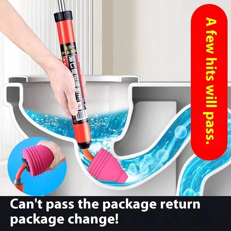 High Pressure Air Plunger for Toilet and Drain Unclogging - Manual Heavy Duty Plastic Plumbing Tool for Bathroom Sewer and Sink Pipes