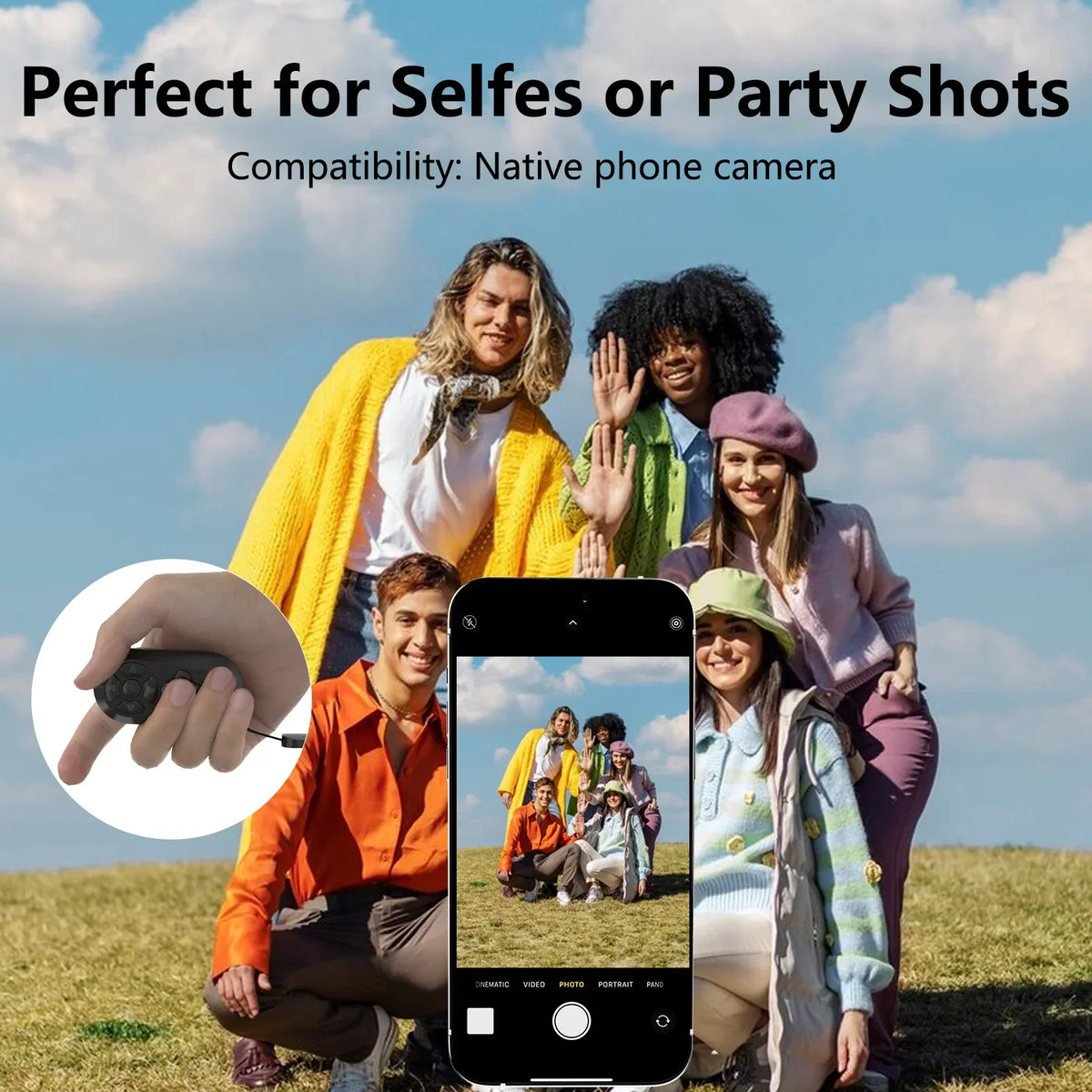 Bluetooth Wireless Remote Control for and Short Videos - Rechargeable Page Turner and Selfie Camera Shutter for and Android