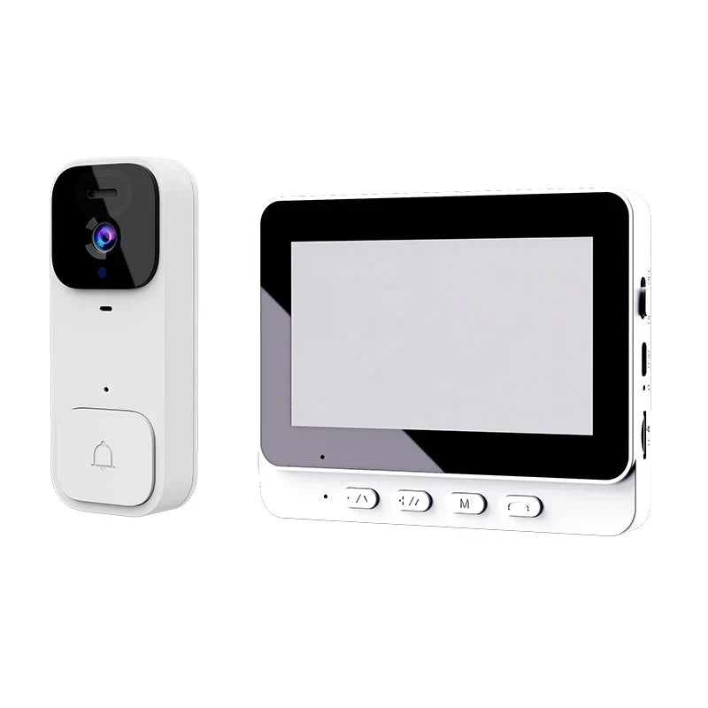 Smart Video Doorbell with Touch Display and APP Control - Wireless Home Security Camera with Magic Voice Changer and USB Power - ABS Material