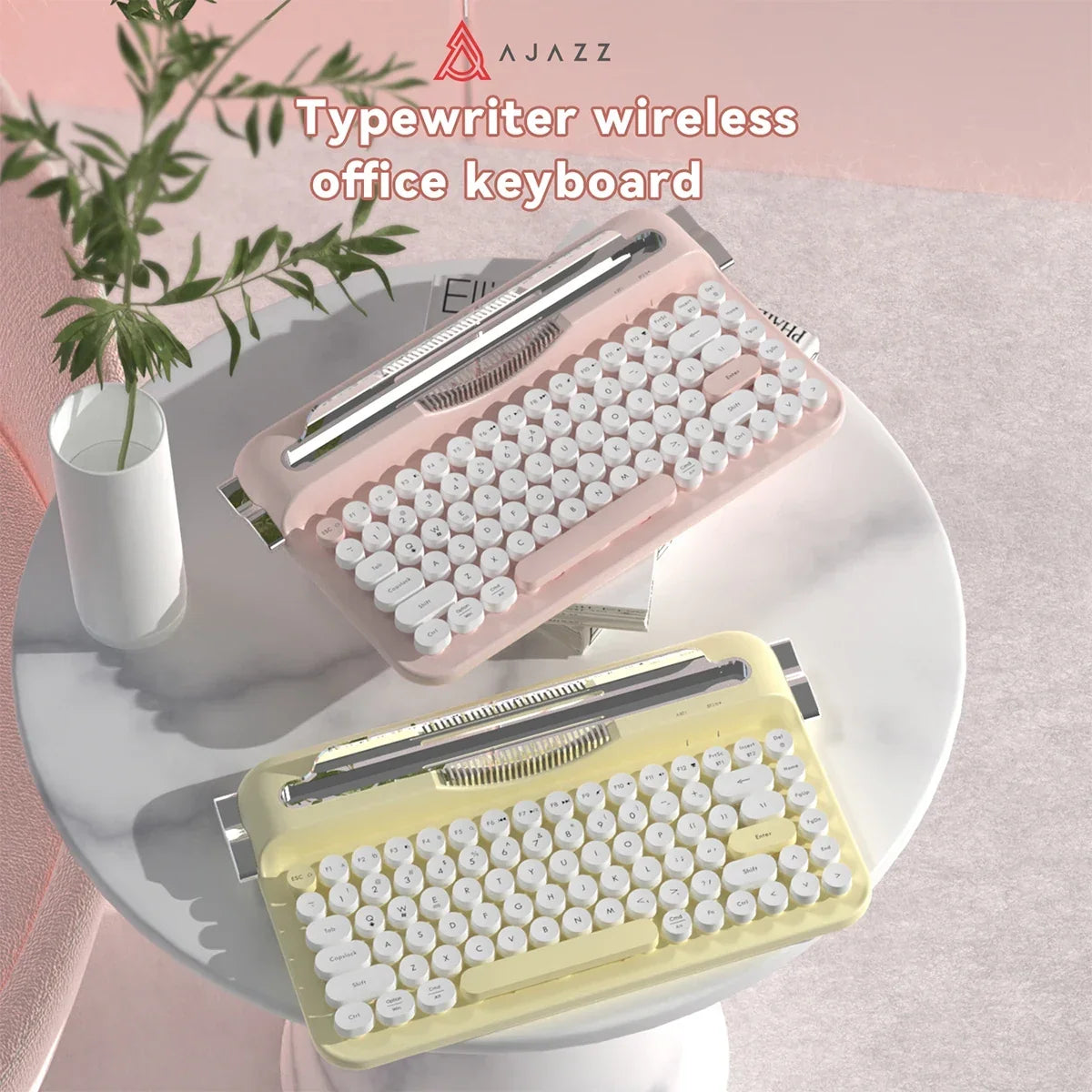 Wireless Slim Membrane Keyboard - Quiet Low Profile 82 Key RGB Backlit Desktop Computer Peripheral for Office Laptop Typing and Gaming