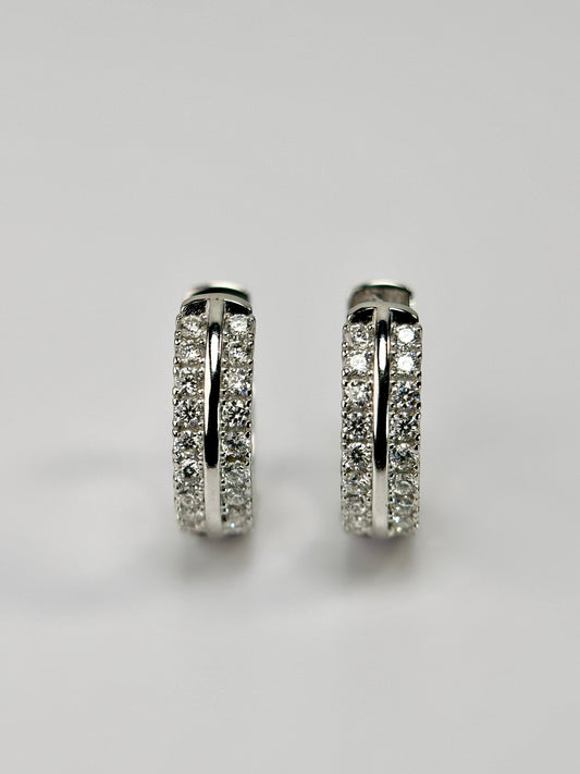 Pave Hoop Moissanite Earrings