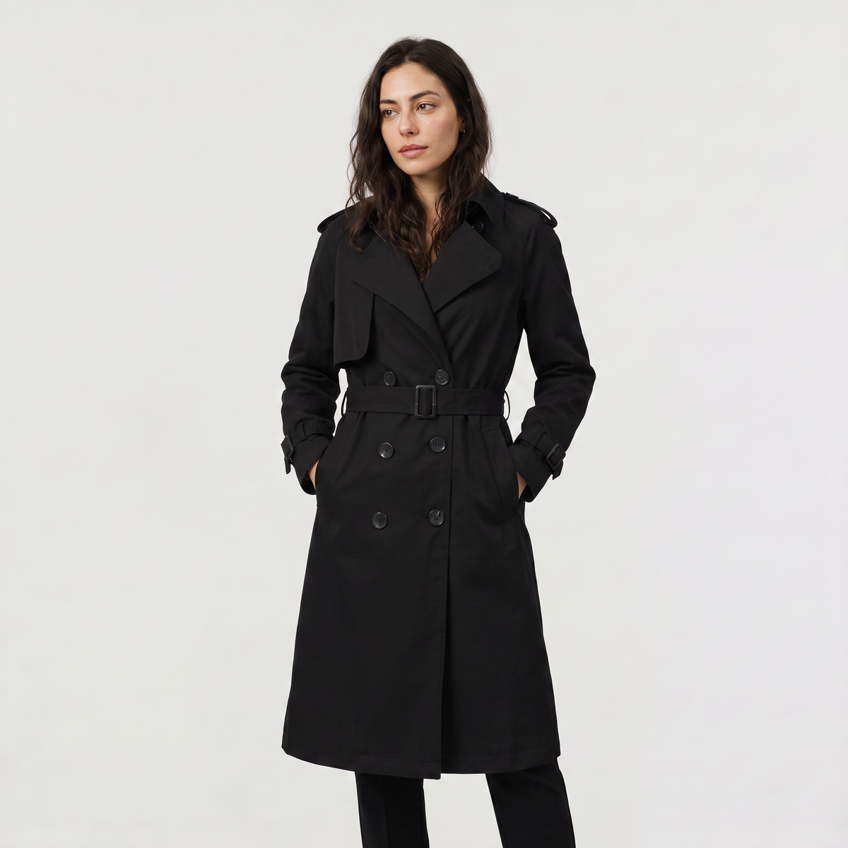 Women's Single Breasted Belted Trench Coat
