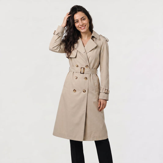 Women's Single Breasted Belted Trench Coat