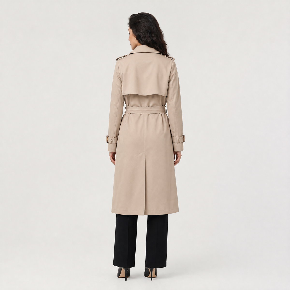 Women's Single Breasted Belted Trench Coat