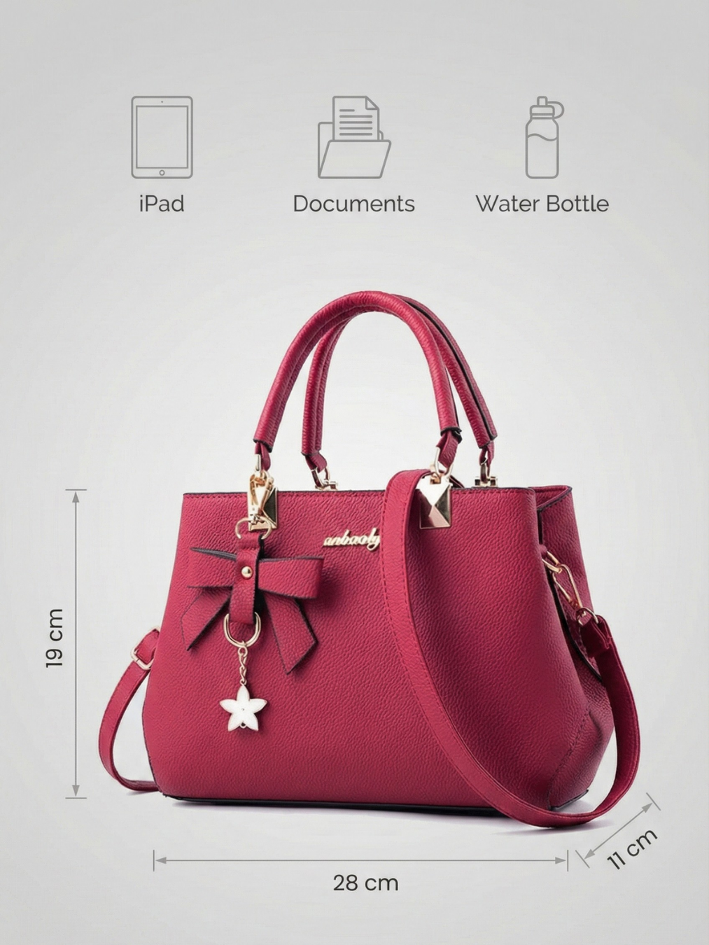 Ladies large vegan leather work bag