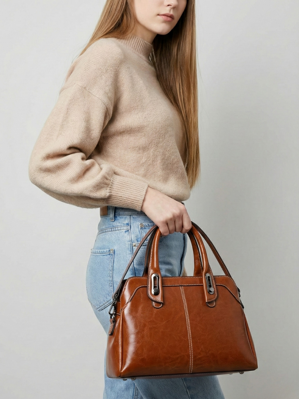 Ladies leather work bag