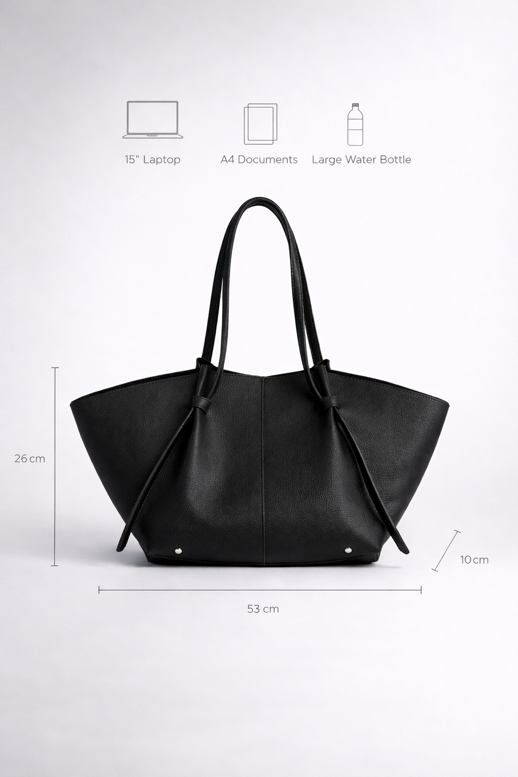 Large leather tote bag for work