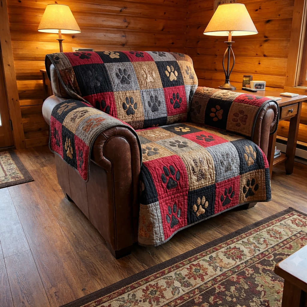 Quilted Pawprint Pet Sofa Cover