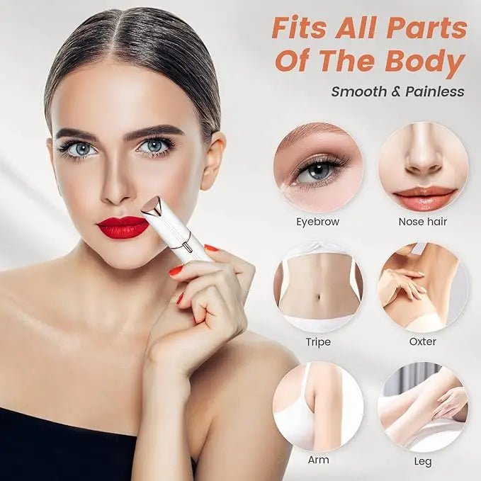 Rechargeable Facial Hair Trimmer for Women – Electric Eyebrow and Nose Hair Trimmer