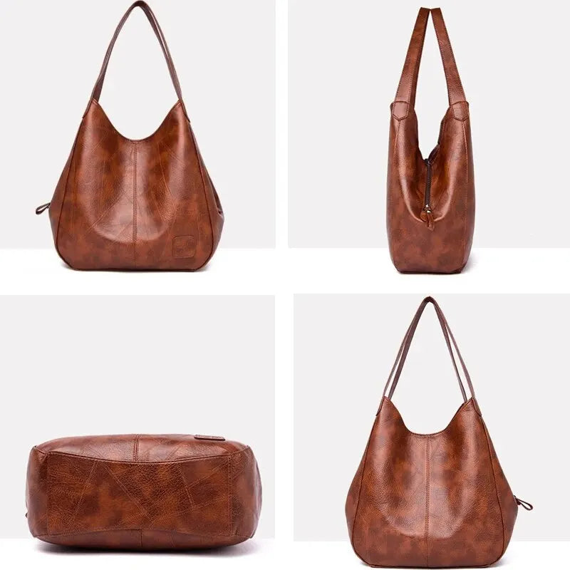 Vegan leather tote bag for work