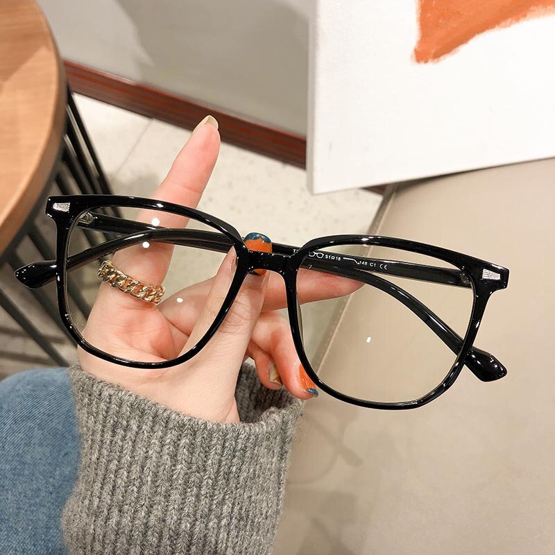 Unisex Myopia Prescription Glasses with Blue Light Blocking Lenses - Lightweight Plastic Frame Eyewear for Nearsighted Vision Correction