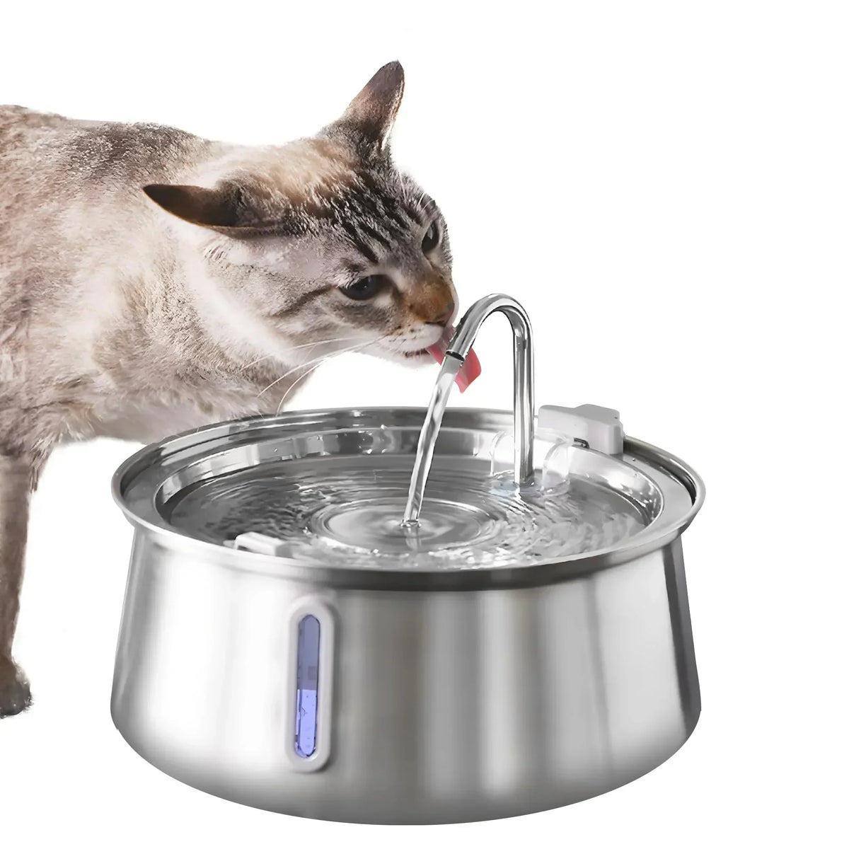 Stainless Steel Cat Water Fountain 4L – Automatic Pet Water Dispenser with Multi-Layer Filtration