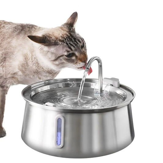Stainless Steel Cat Water Fountain 4L – Automatic Pet Water Dispenser with Multi-Layer Filtration