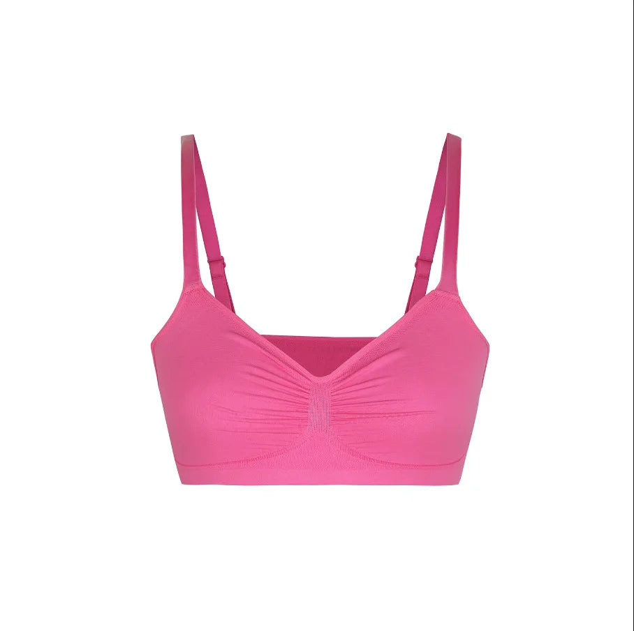 Seamless Wireless Push-Up Bra for Women – Full Coverage Bralette with Adjustable Straps
