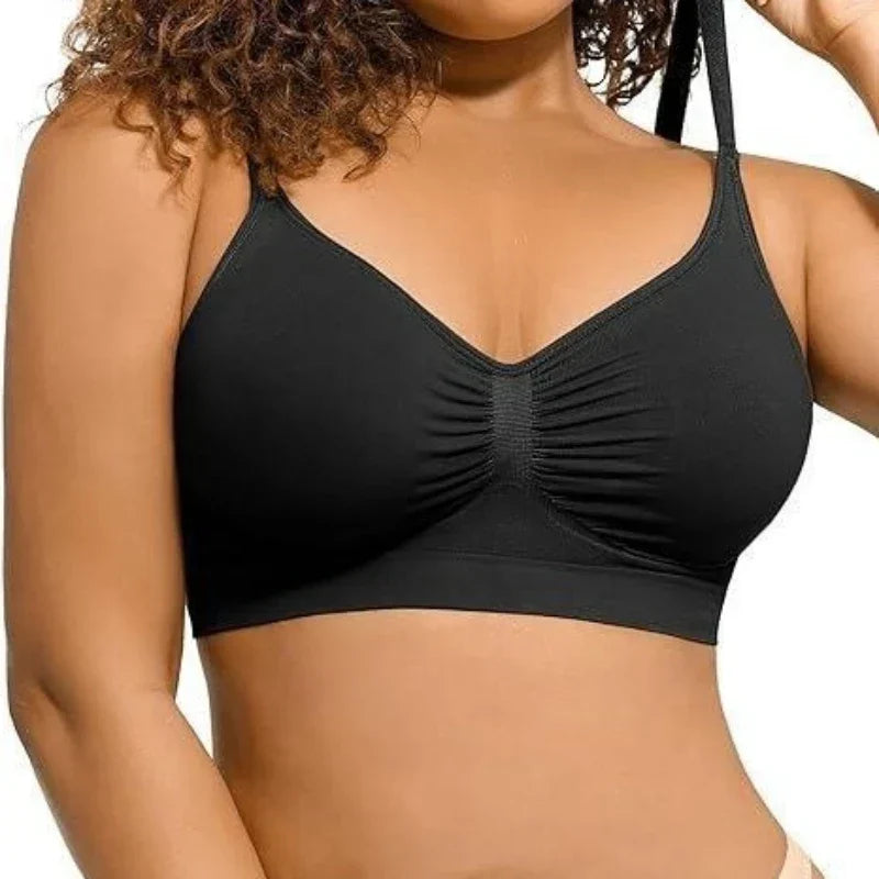 Seamless Wireless Push-Up Bra for Women – Full Coverage Bralette with Adjustable Straps