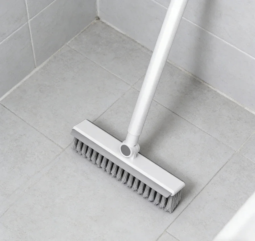 Long-Handle Bathroom Floor Brush for Tile, Grout Gaps, Walls and Toilet Cleaning