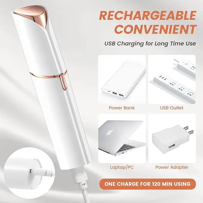 Rechargeable Facial Hair Trimmer for Women – Electric Eyebrow and Nose Hair Trimmer