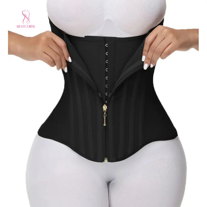 Steel Boned Waist Trainer Corset for Women – Firm Control Waist Cincher, XS–3XL