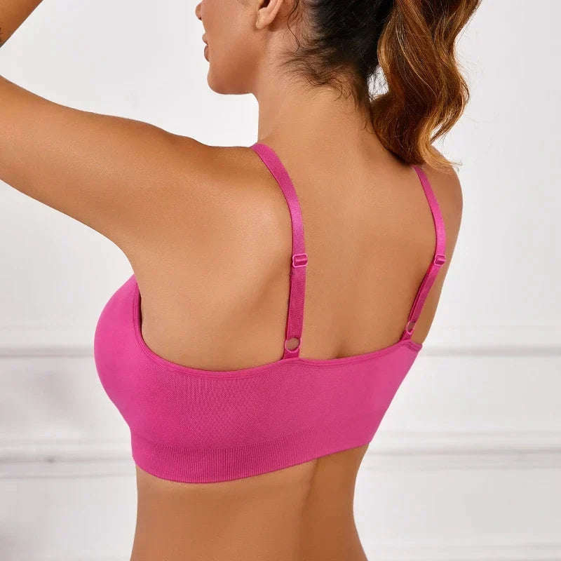 Seamless Wireless Push-Up Bra for Women – Full Coverage Bralette with Adjustable Straps