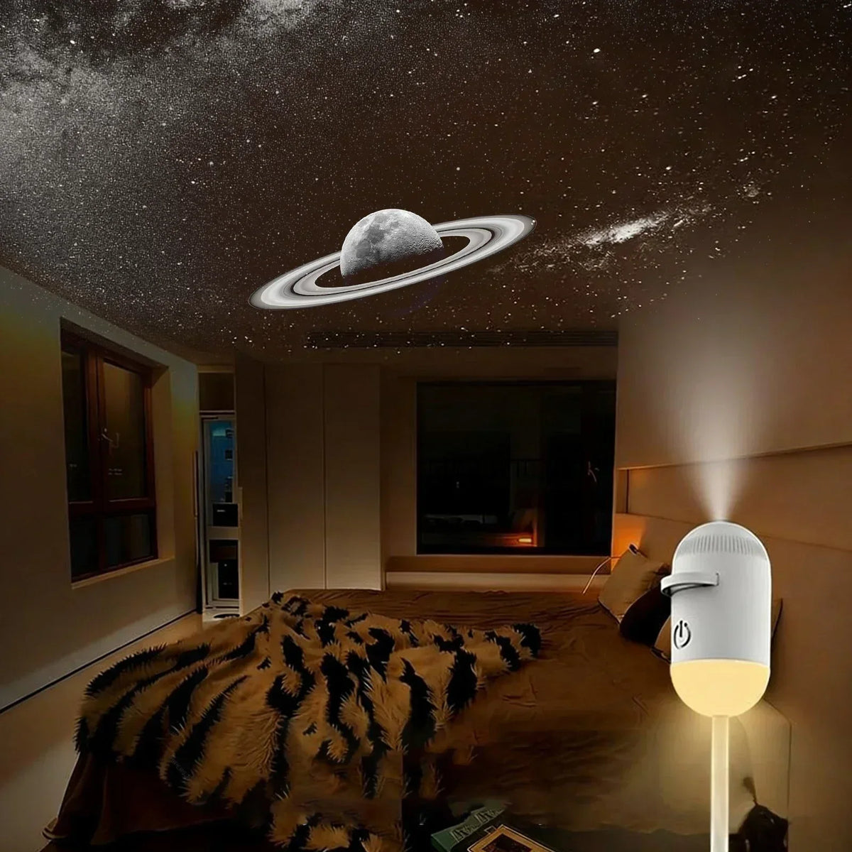 USB Mini Star Projector Night Light with Interchangeable Slide Films – Starry Sky Light for Home and Car