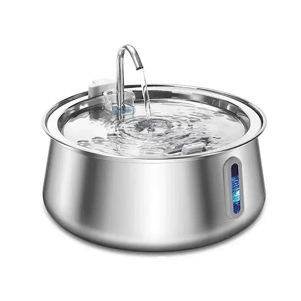 Stainless Steel Cat Water Fountain 4L – Automatic Pet Water Dispenser with Multi-Layer Filtration