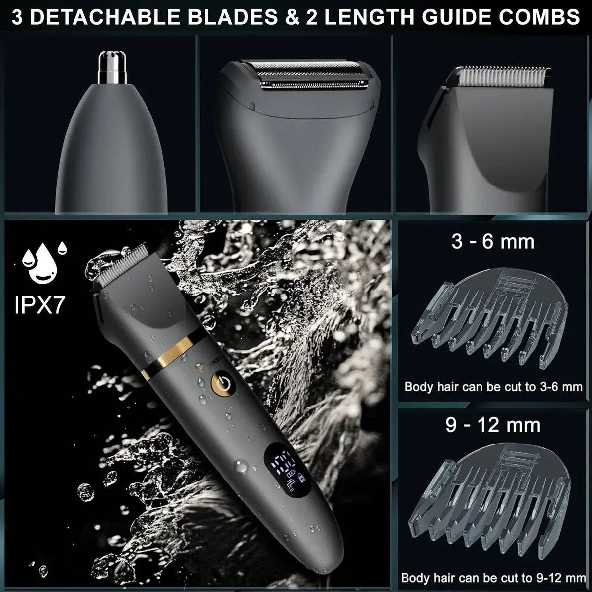 Rechargeable Men's Body Hair Trimmer – Cordless Groin and Body Groomer