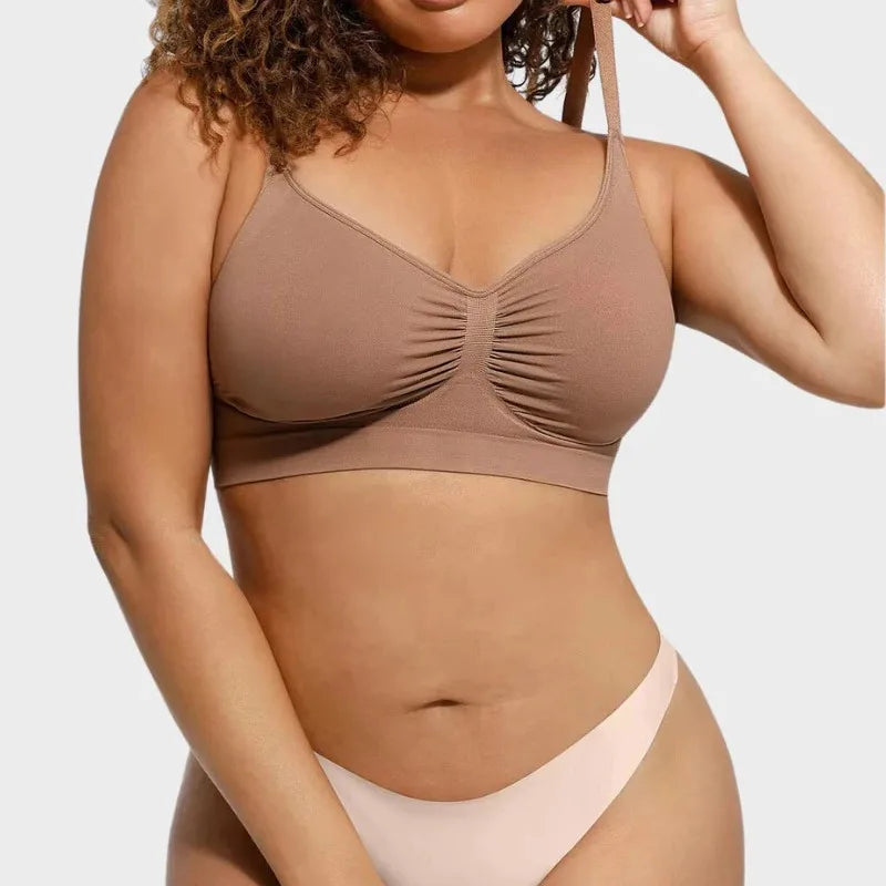 Seamless Wireless Push-Up Bra for Women – Full Coverage Bralette with Adjustable Straps