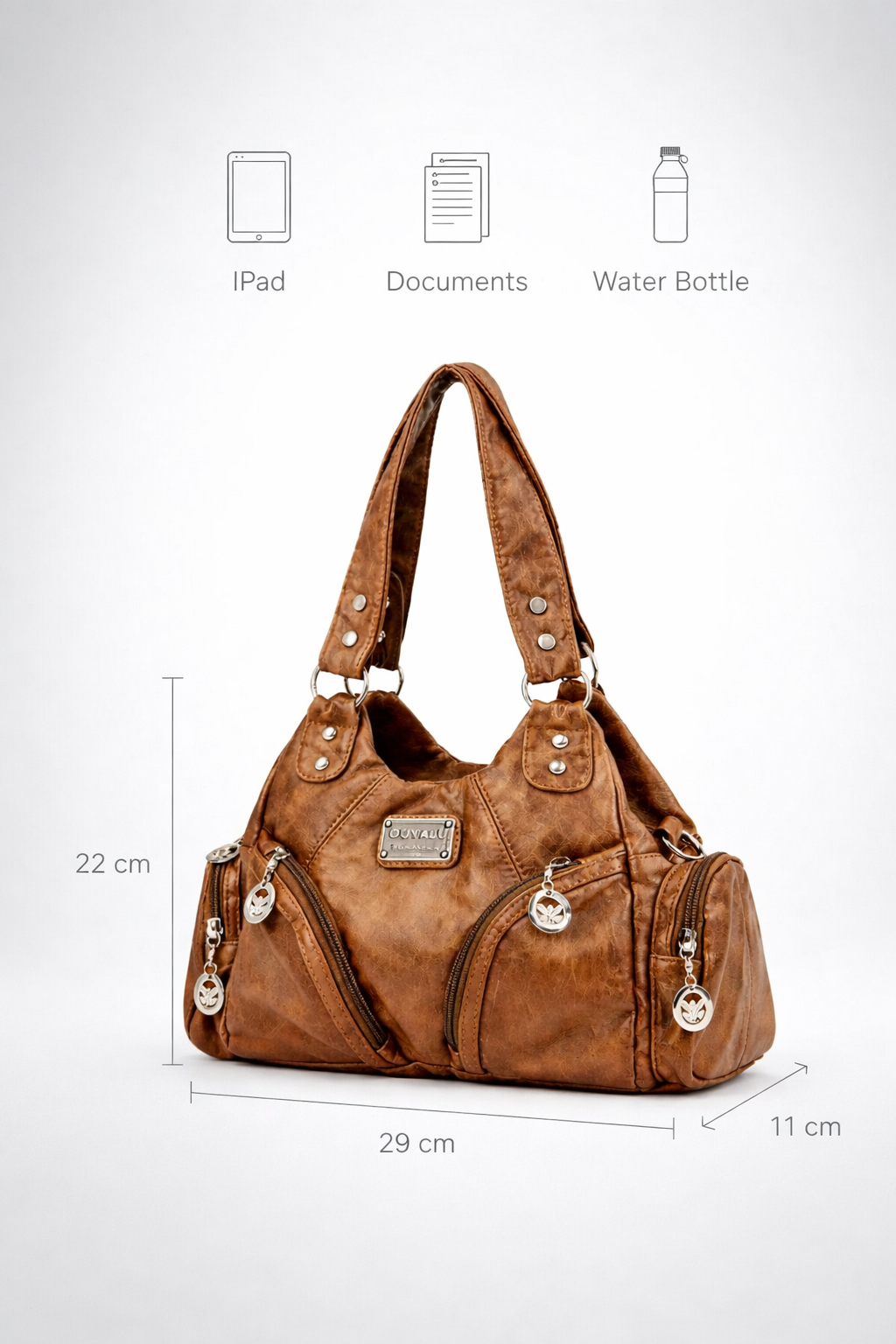 Small brown handbag for school