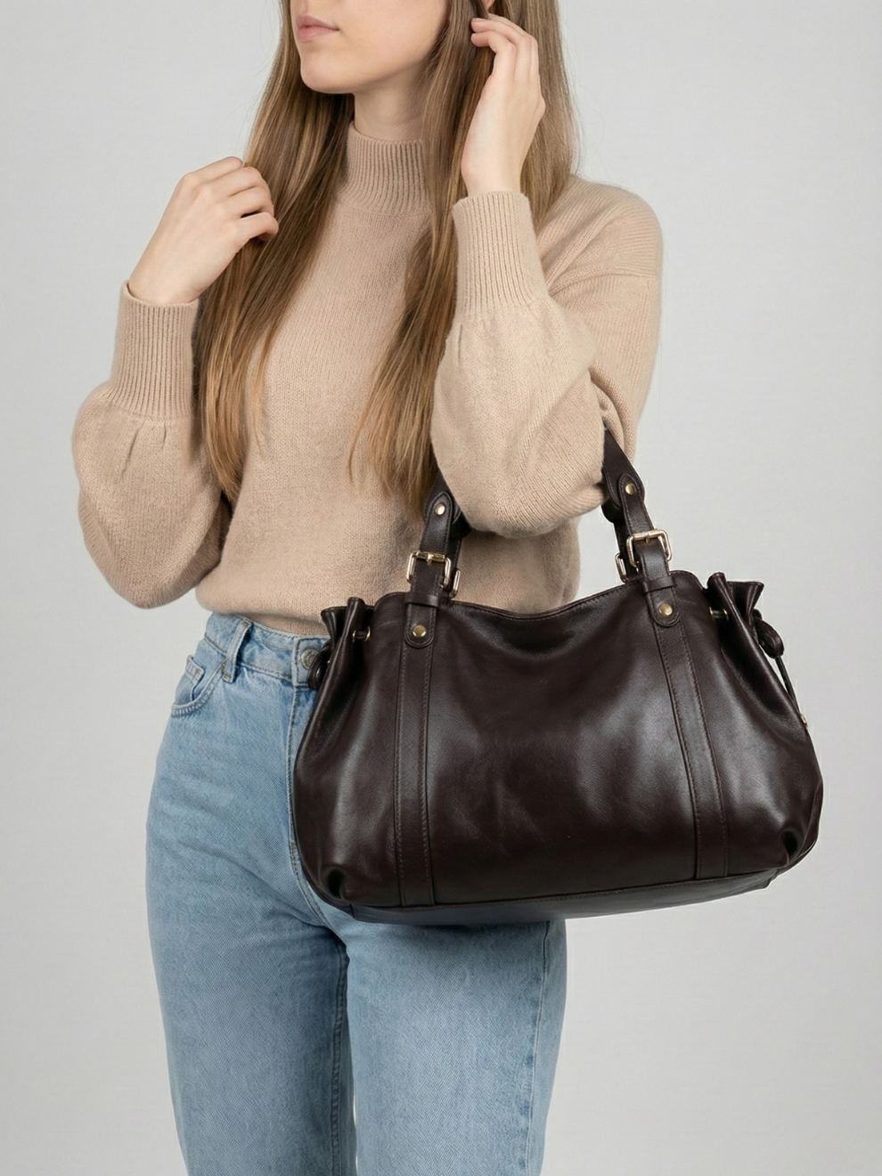 Structured large handbag for school