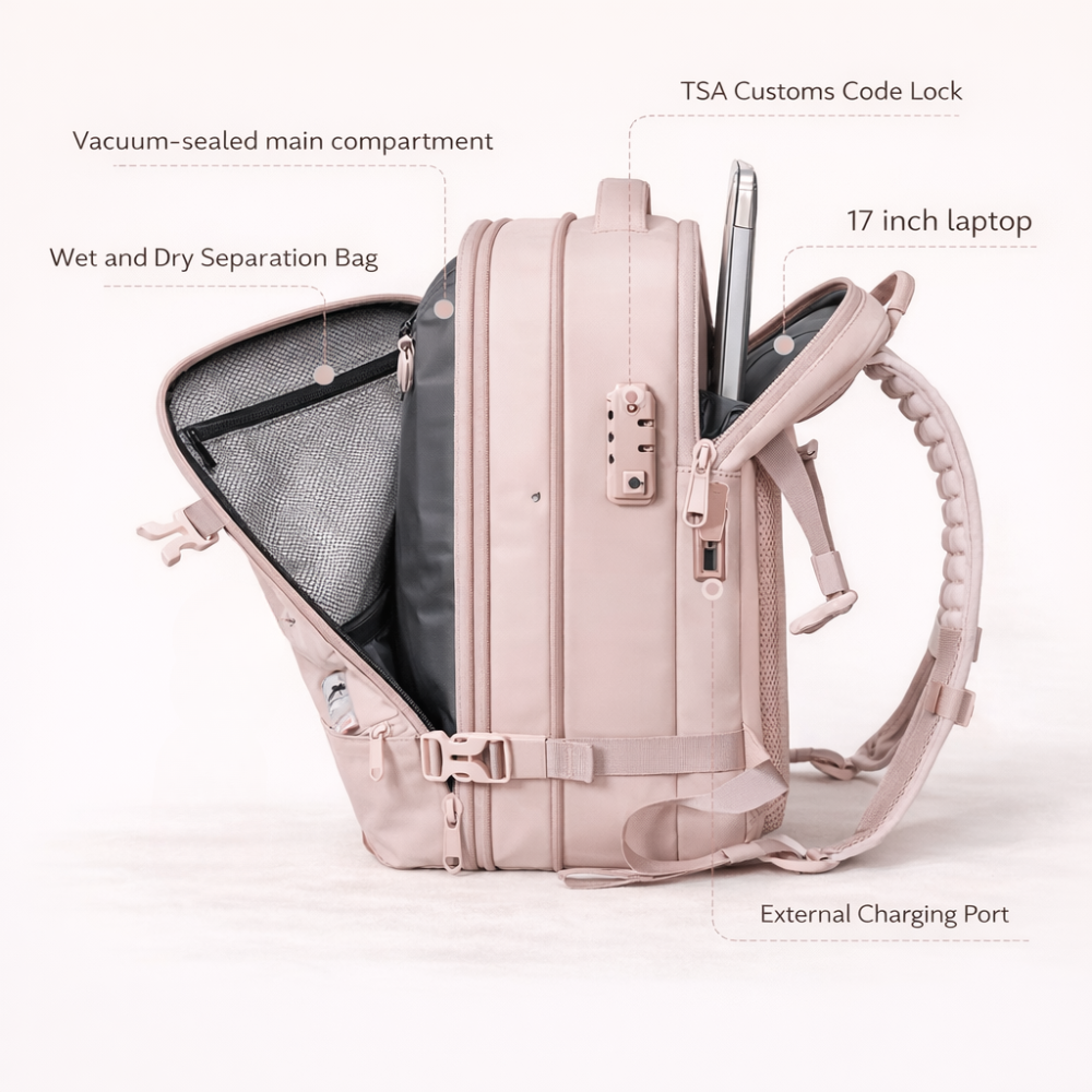 The Overnighter Pink edition - Underseat Cabin Backpack 45L