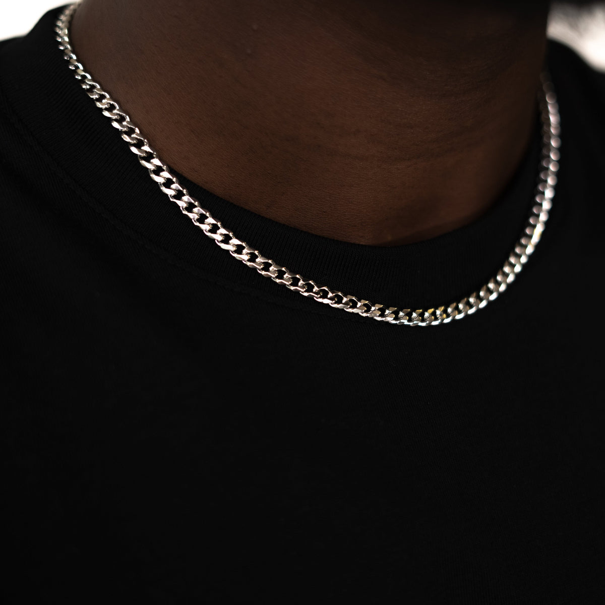 5mm Silver Cuban Link Chain Necklace