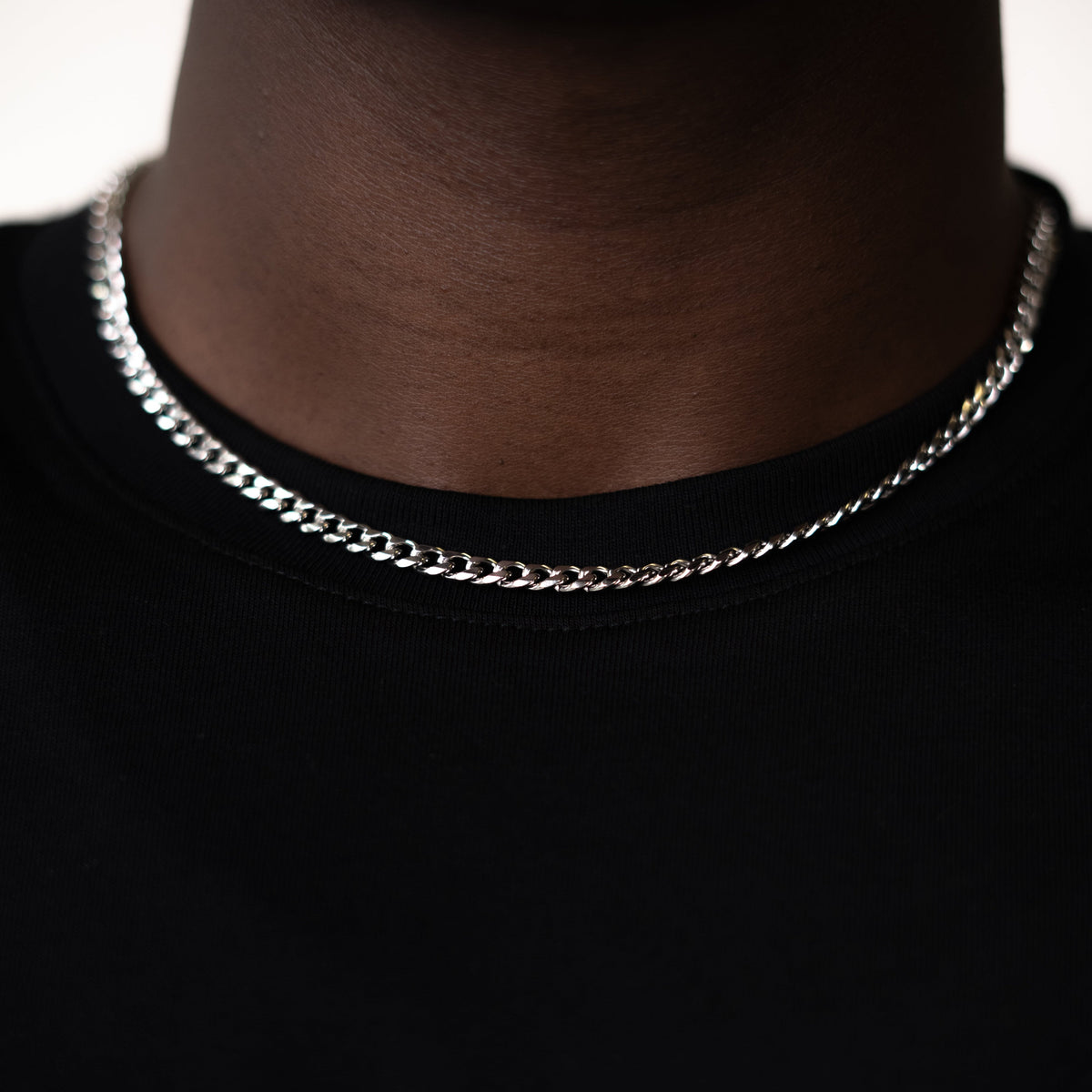 5mm Silver Cuban Link Chain Necklace