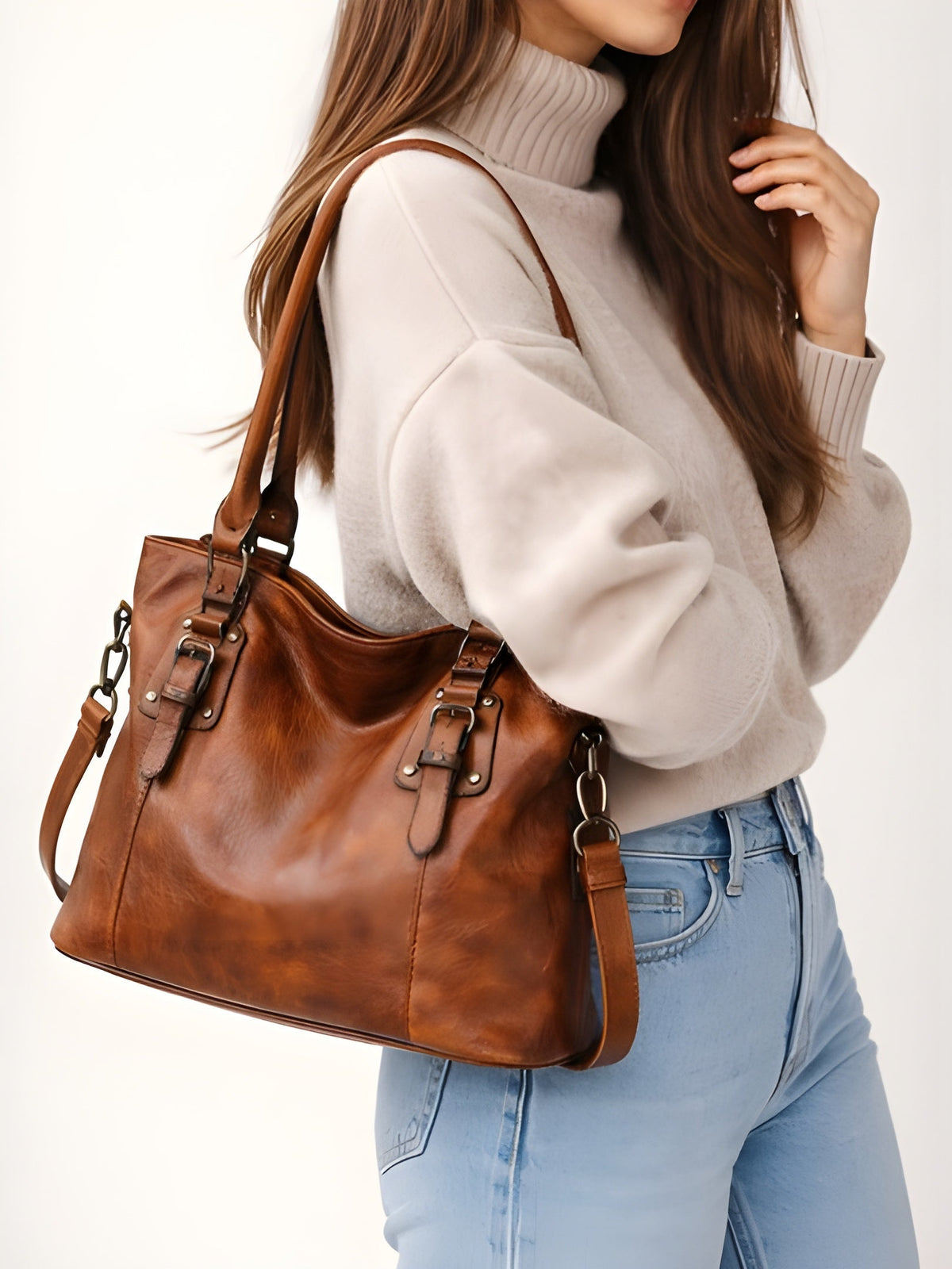 Vintage tote bag for school