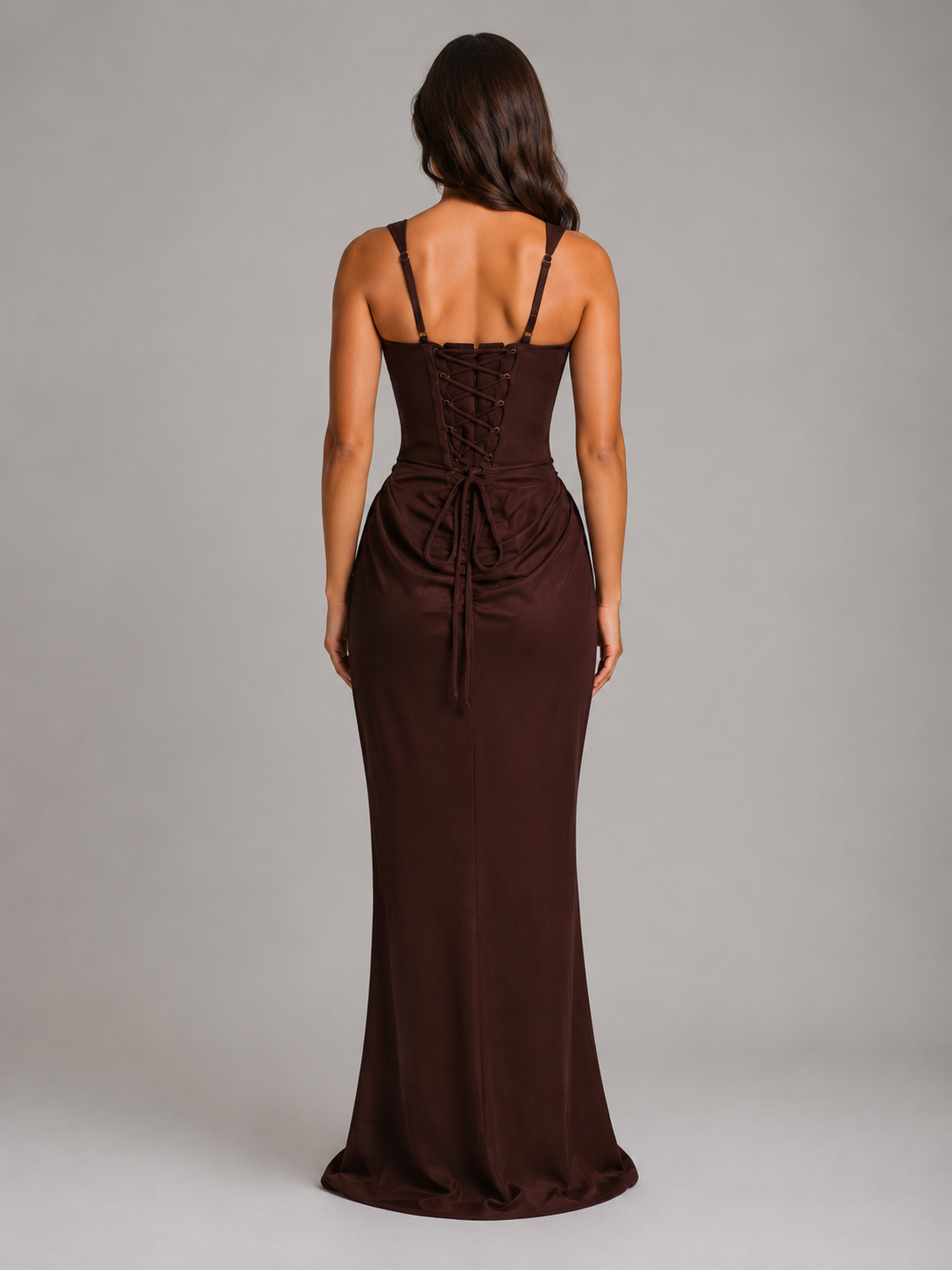 Women's Draped Corset Bodycon Maxi Dress