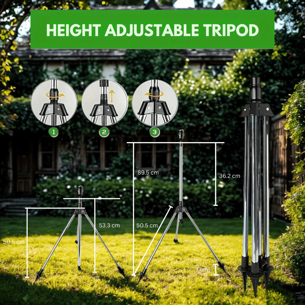 Adjustable Rotating Irrigation Sprayer with 360° Coverage
