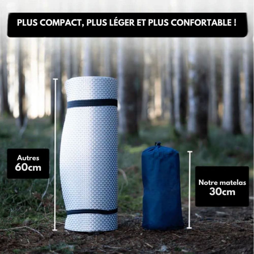 Inflatable Camping Mattress with Foot Pump & Built-In Pillow
