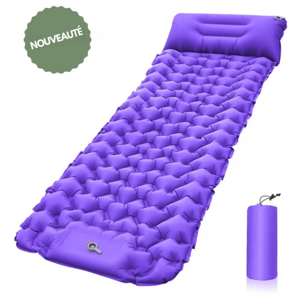 Inflatable Camping Mattress with Foot Pump & Built-In Pillow