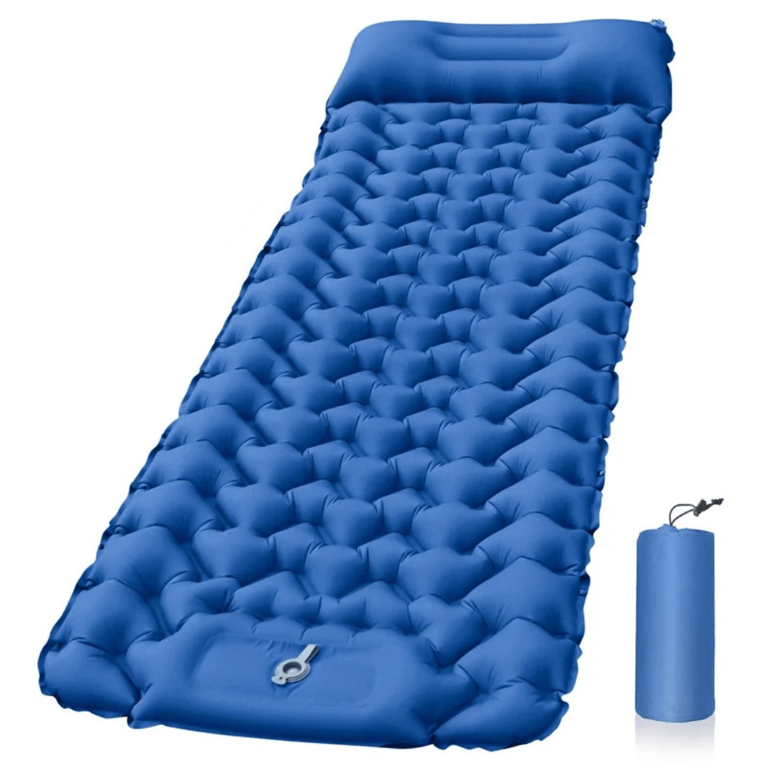 Inflatable Camping Mattress with Foot Pump & Built-In Pillow
