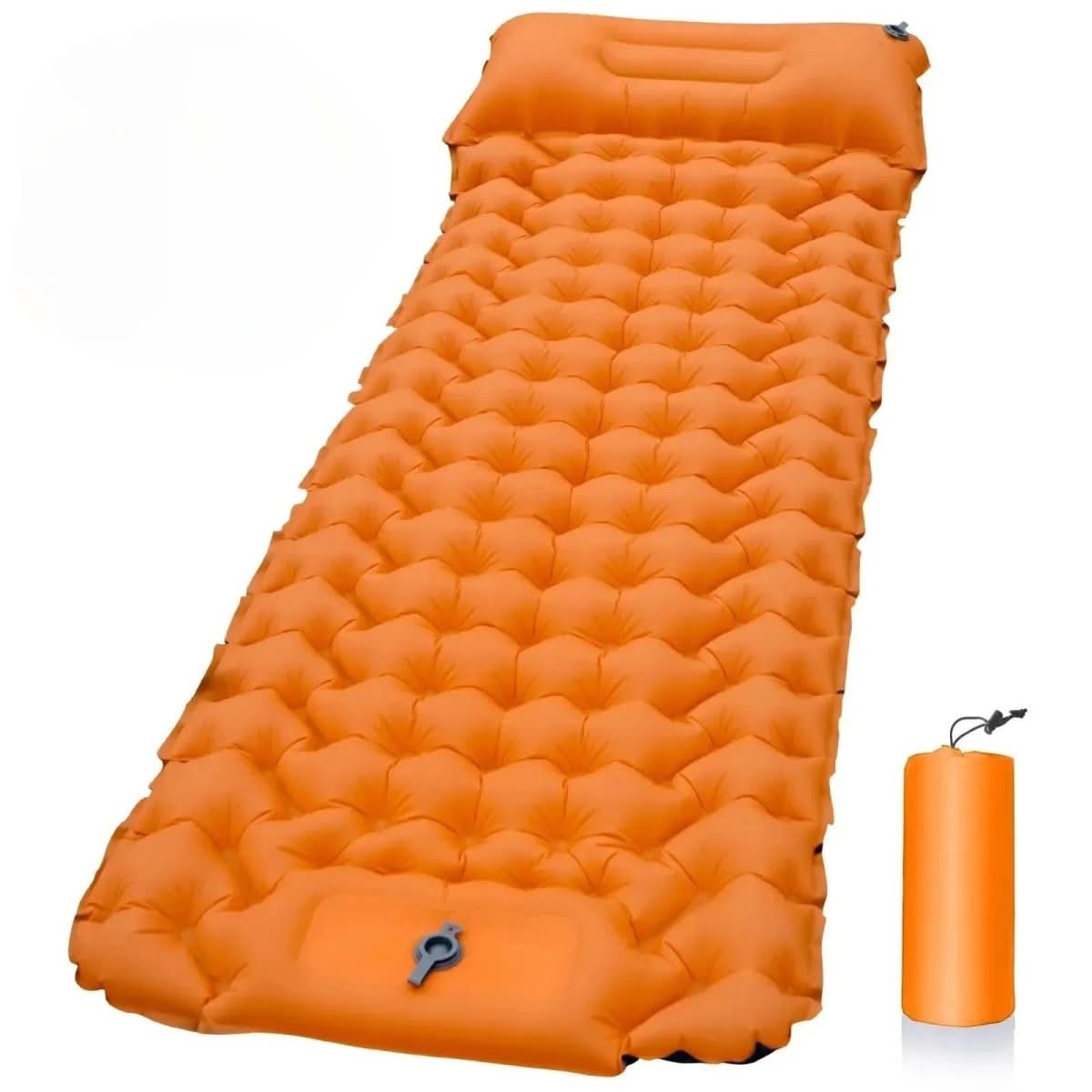 Inflatable Camping Mattress with Foot Pump & Built-In Pillow