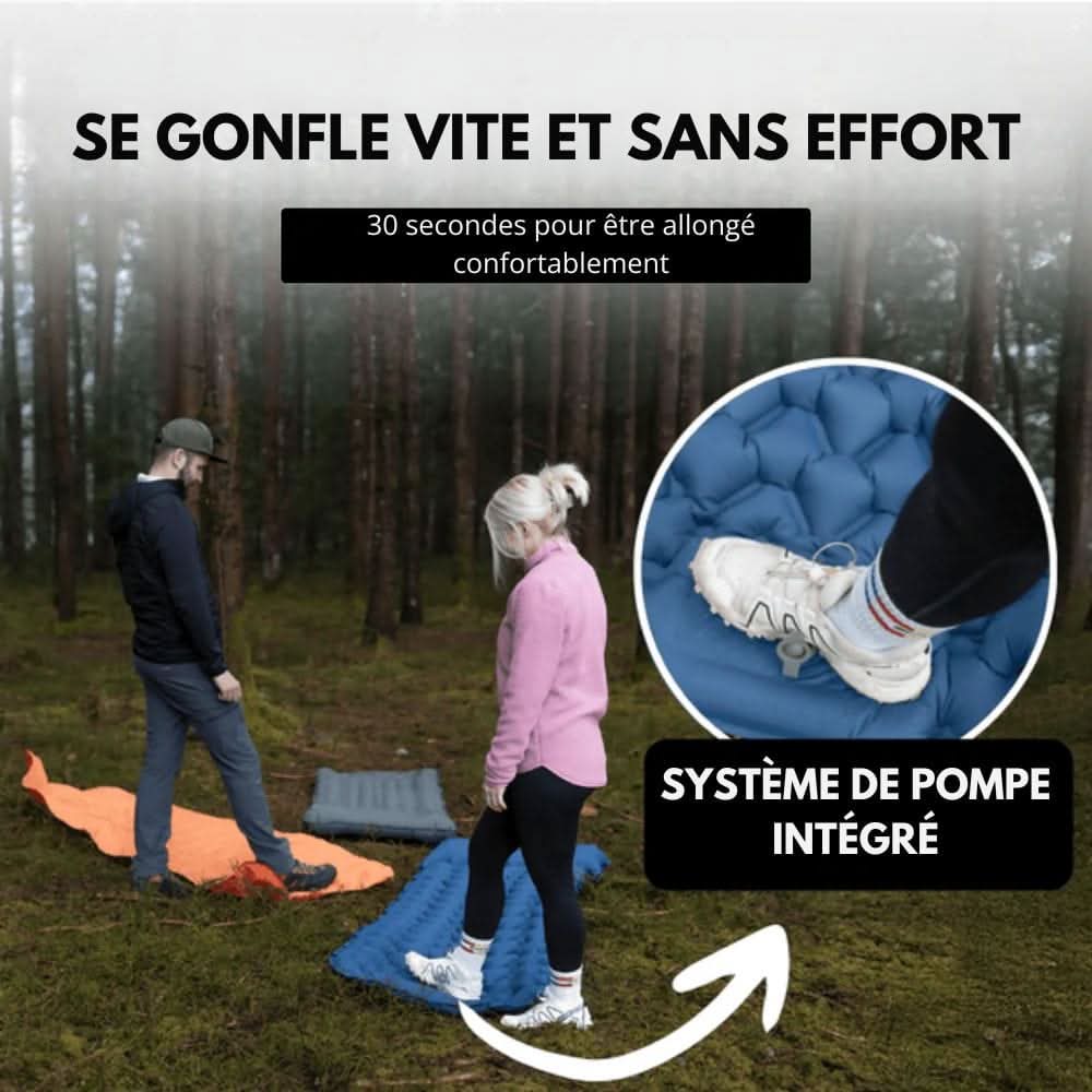 Inflatable Camping Mattress with Foot Pump & Built-In Pillow