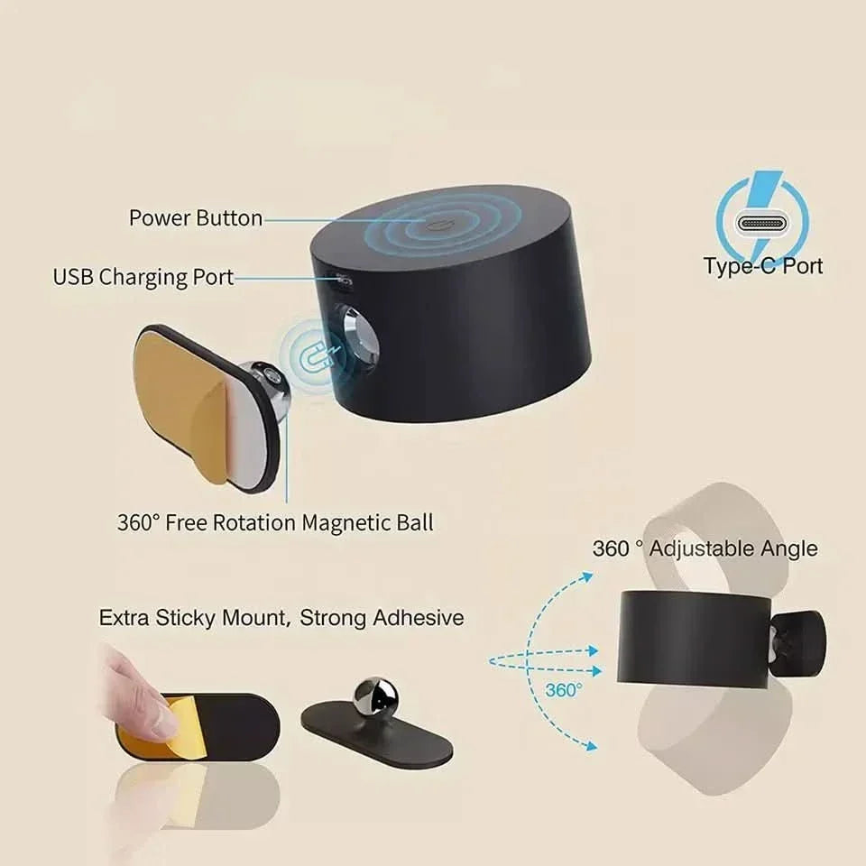 Wireless 360° Rotating LED Lamp for Flexible Lighting