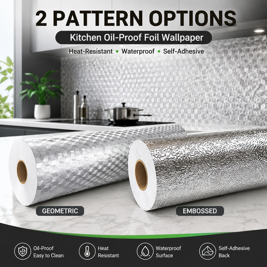 Stainless Steel Oil-Proof Kitchen Contact Paper Roll
