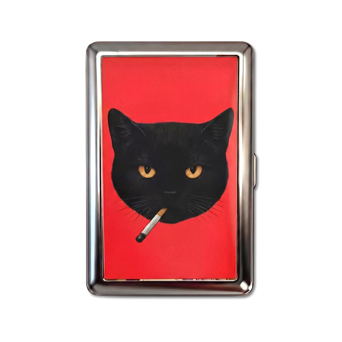 Black Cat Tin Cardholder Wallet