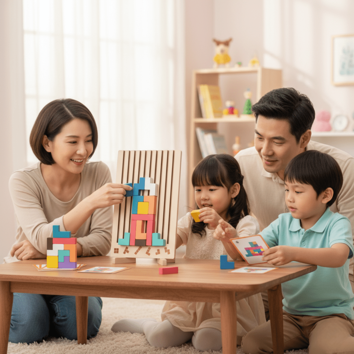 Montessori Wood Tetris Stacking Toy for Learning and Play