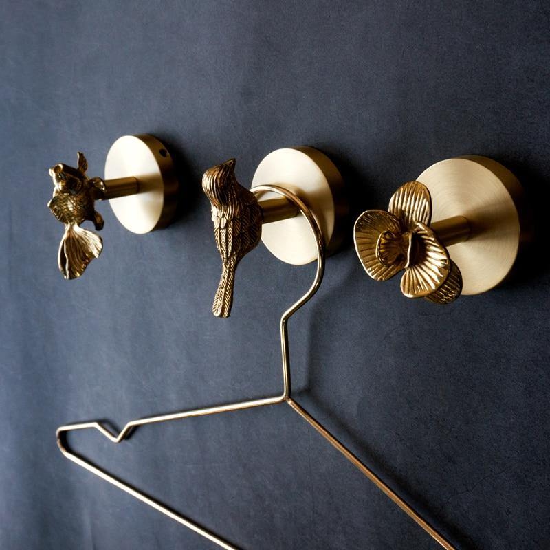 Decorative Brass Animal Coat Rack with Gold Finish
