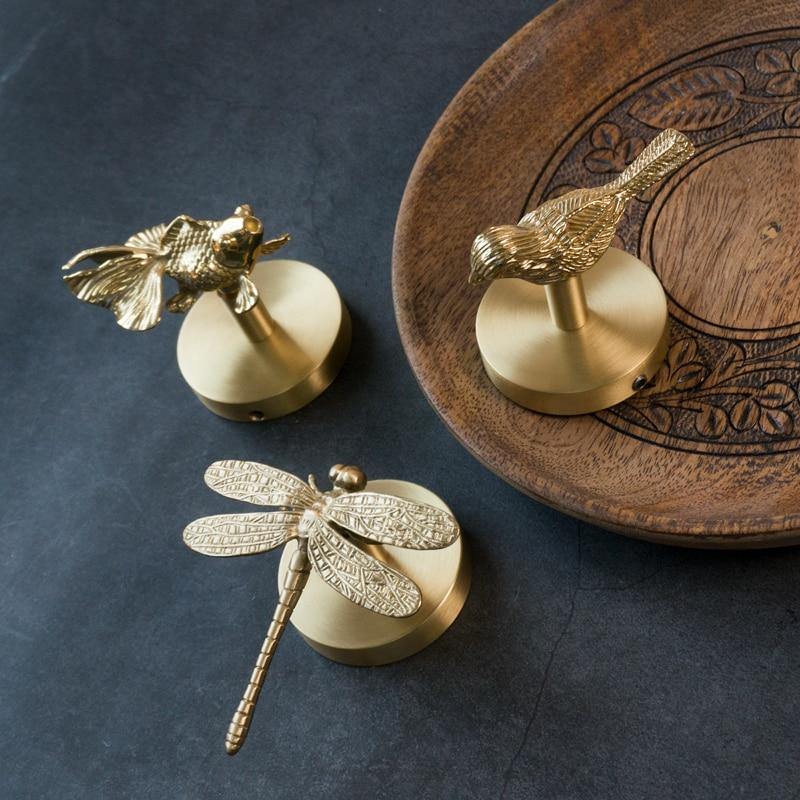 Decorative Brass Animal Coat Rack with Gold Finish